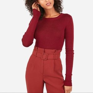 Express Crewneck Sweater in Deep Red/ Merlot